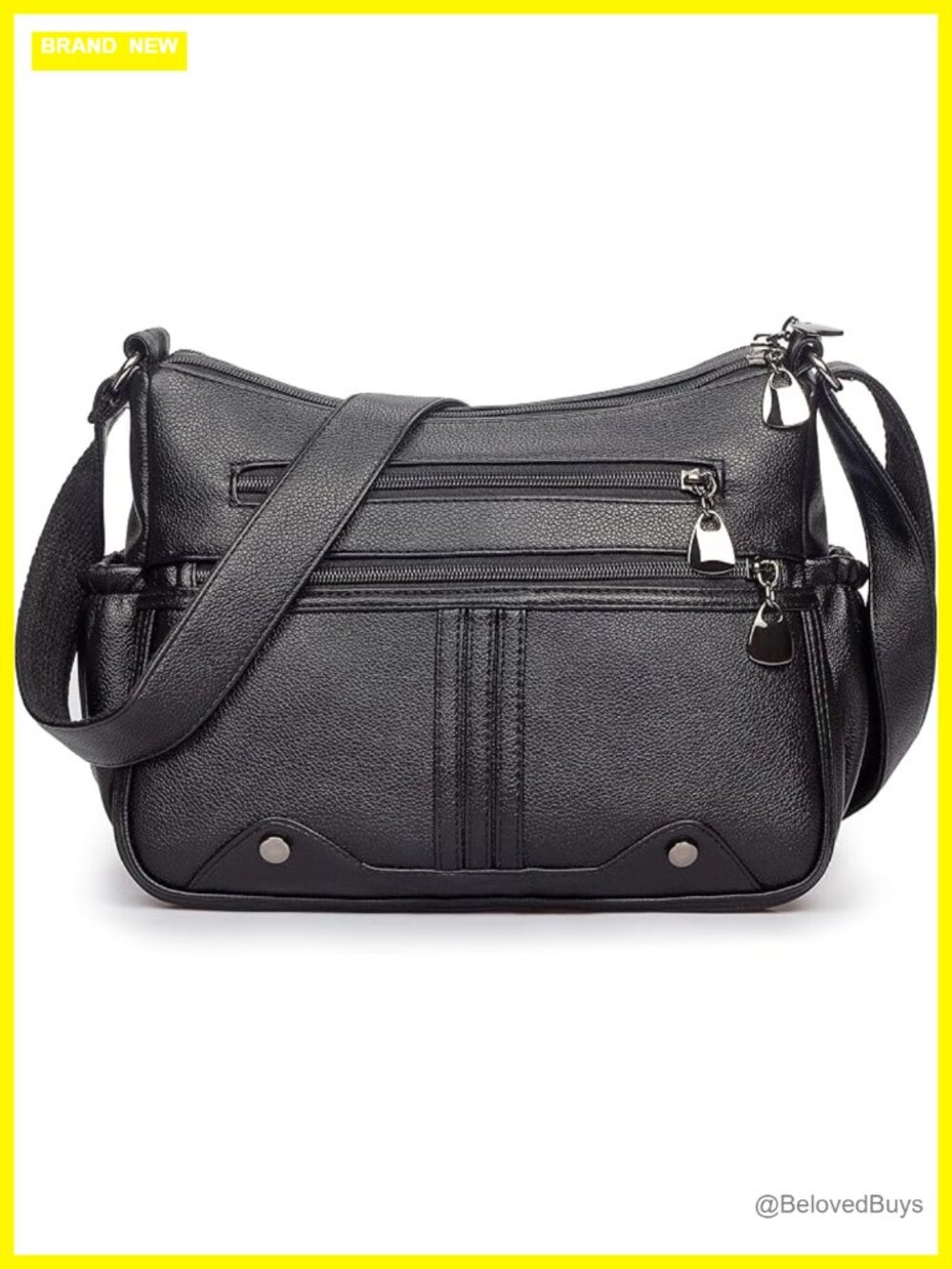 PU Leather Shoulder Handbag Multi Pocket Crossbody Bag Tote Satchel